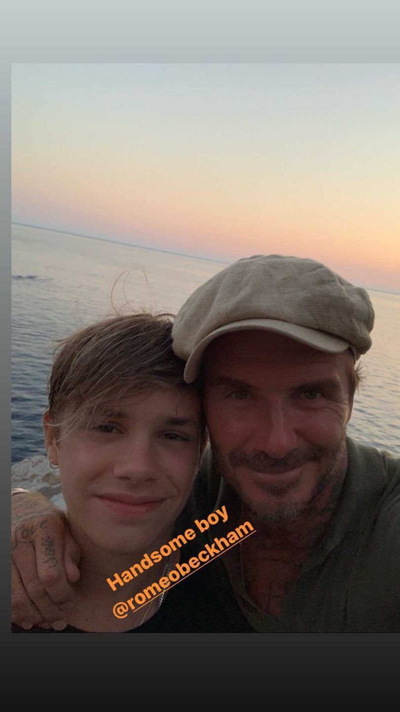 David Beckham i Romeo Beckham na wakacjach