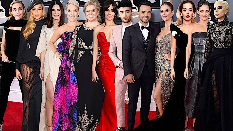 Grammy 2018, kreacje, gwiazdy, białe róże