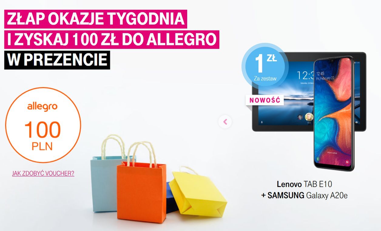 100 zł do Allegro w prezencie w T-Mobile. Najlepsze promocje 01.07.19