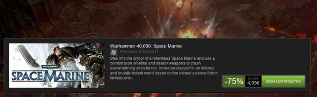 Promocje na PC - W40K: Space Marine za 21 zl