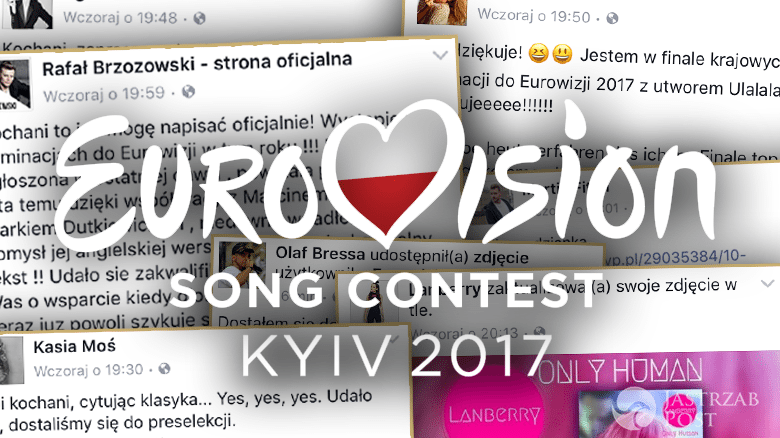 Reakcje uczestników preselekcji na udział w Eurowizji 2017