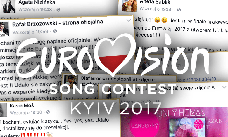 Reakcje uczestników preselekcji na udział w Eurowizji 2017