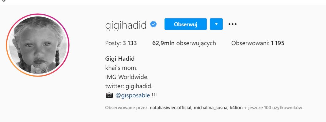 Gigi Hadid zdradziła imię córki