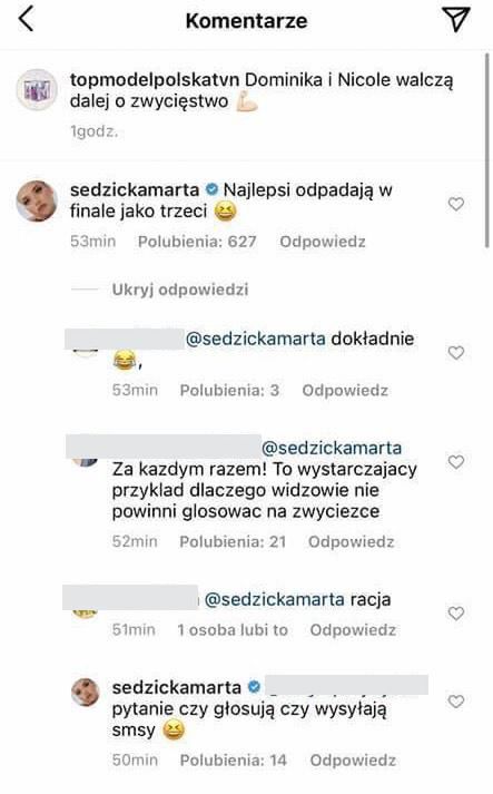 Marta Sędzicka komentuje finał Top Model 10