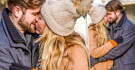 Gwiazda "Rancza" na pełnym czułości spacerze z mężem. Rozgrzali paparazzi namiętnym show w środku zimy