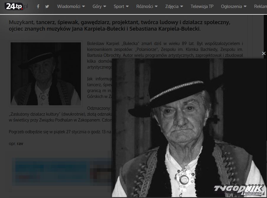 Bolesław Karpiel-Bułecka: zmarł wybitny artysta i ojciec wokalisty Zakopower