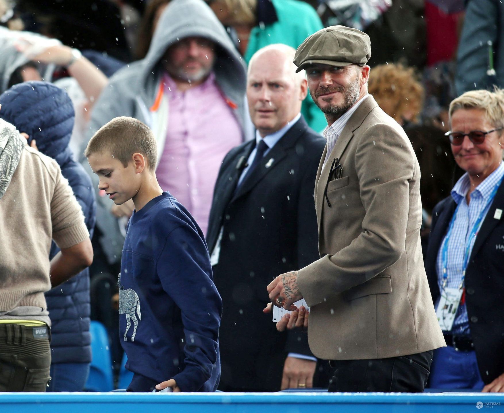 David Beckham i jego syn Romeo Beckham na turnieju tenisowym (fot. ONS)