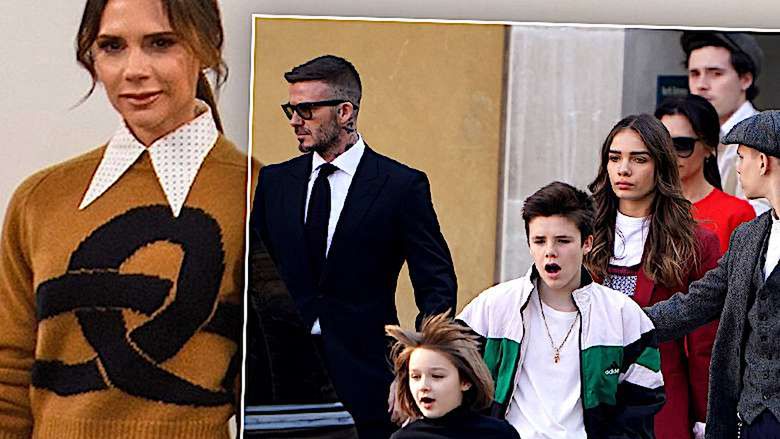 David Beckham z rodziną na pokazie