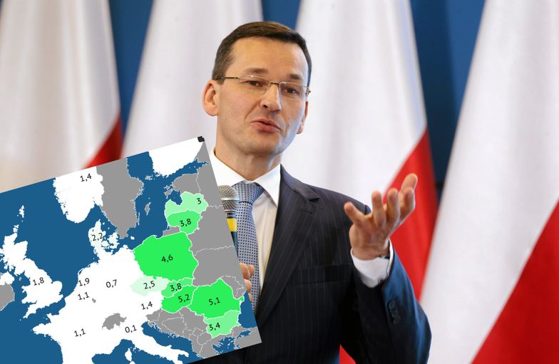 Mapa gospodarcza po naszej stronie kontynentu jest od długiego czasu "bardziej zielona" niż pozostałej części