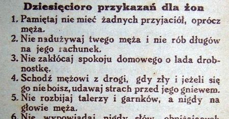10 przykazań dla żon. "Przewodnik katolicki" z roku 1931
