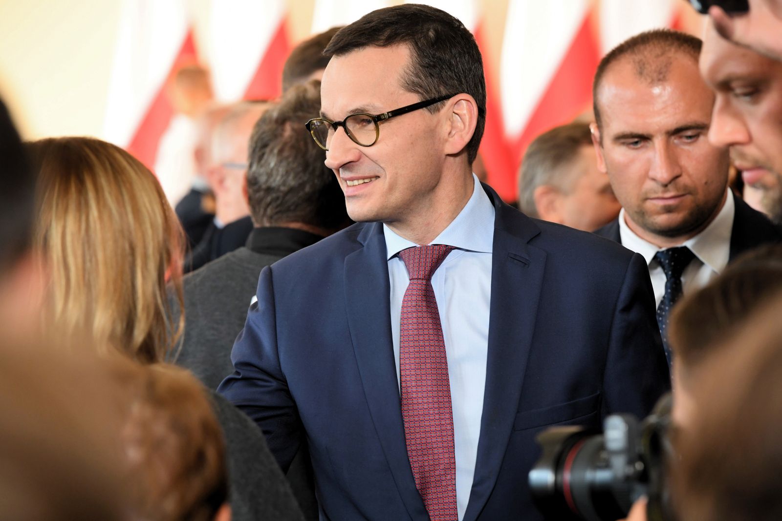 Premier Mateusz Morawiecki podczas spotkania z mieszkańcami Nowej Sarzyny