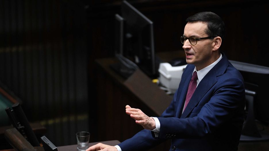 Premier Mateusz Morawiecki w czasie pierwszego posiedzenia Sejmu