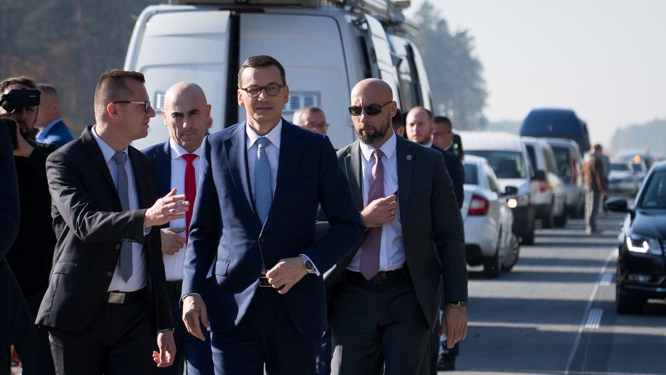 Premier Mateusz Morawiecki na budowie trasy S8