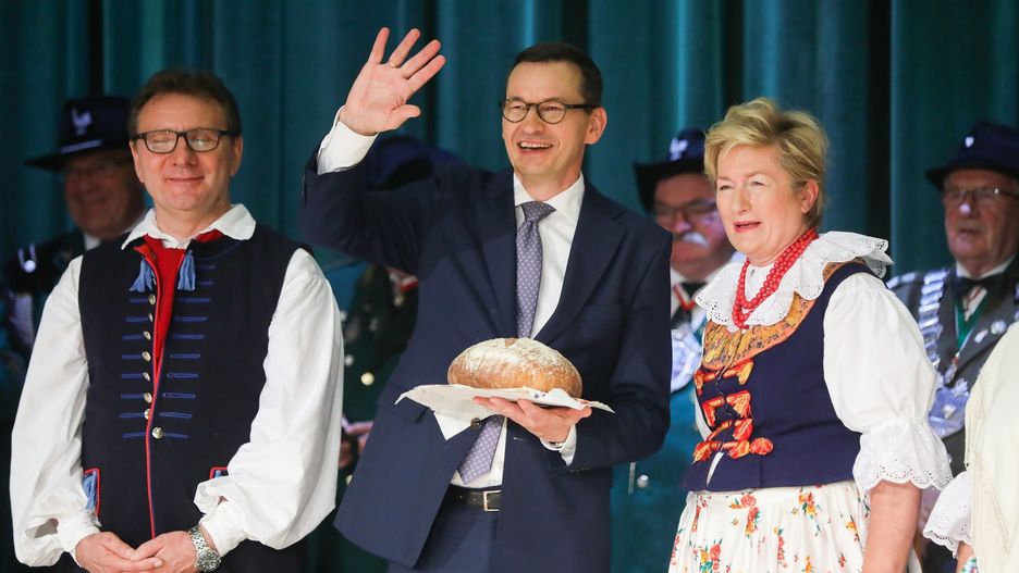 Premier Mateusz Morawiecki na pikniku.