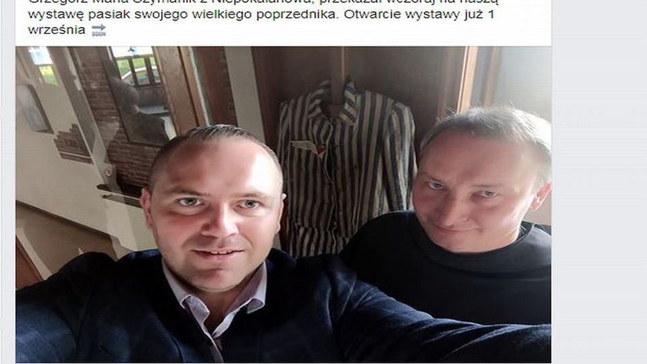 Dyrektor MIIWŚ Karol Nawrocki pochwalił się zdobyciem pasiaka na swoim FB 