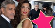 Ciężarna Amal i George Clooney przyłapani na lotnisku! Brzuszek żony gwiazdora jest coraz większy! [WIDEO]