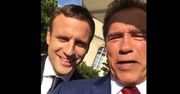 Macron i Terminator ratują Ziemię. Słoneczne selfie jest wymierzone w Trumpa