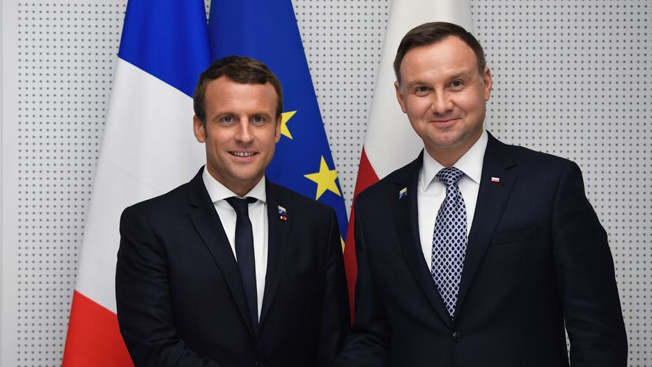Prezydent Polski Andrzej Duda i prezydent Francji Emmanuel Macron