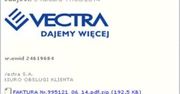 Vectra ostrzega przed fałszywymi fakturami wysyłanymi do jej klientów