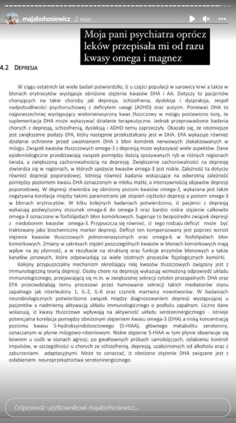 Maja Bohosiewicz wyjawiła, co przepisał jej psychiatra