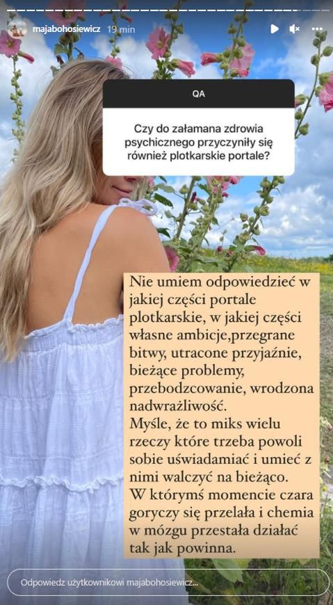 Maja Bohosiewicz o przyczynach załamania
