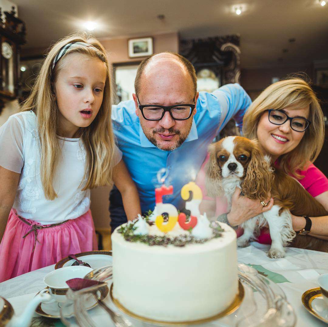 Paweł Adamowicz z rodziną
