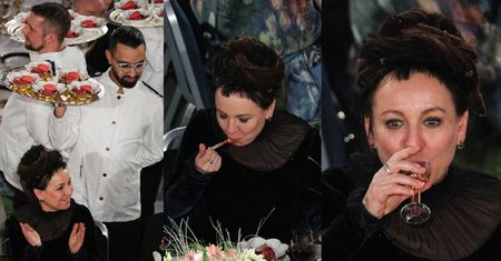 Olga Tokarczuk po odebraniu Nagrody Nobla bawi się na królewskim bankiecie (ZDJĘCIA)