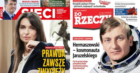 Okładki tygodników: Kaczyńska, Cenckiewicz o gen. Hermaszewskim, "Wprost" o knuciu Macierewicza