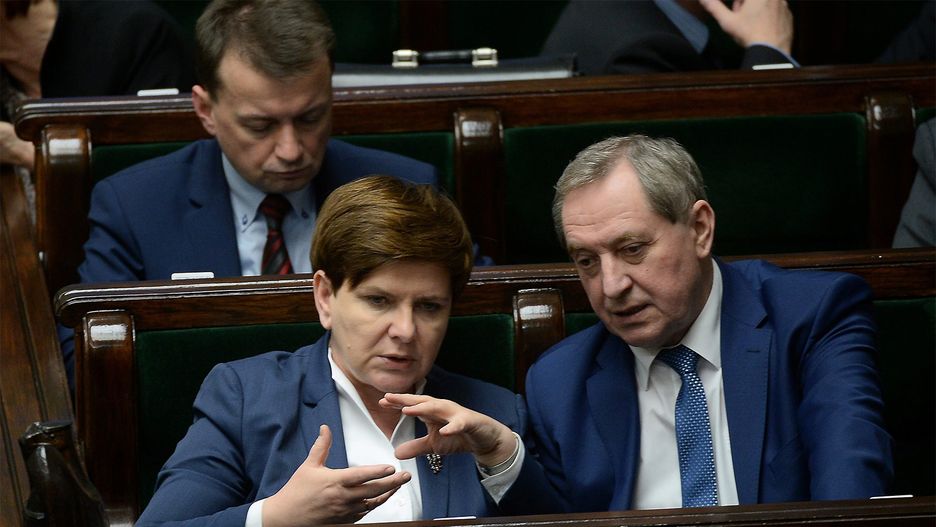 Premier Beata Szydło i Henryk Kowalczyk szef Stałego Komitetu Rady Ministrów