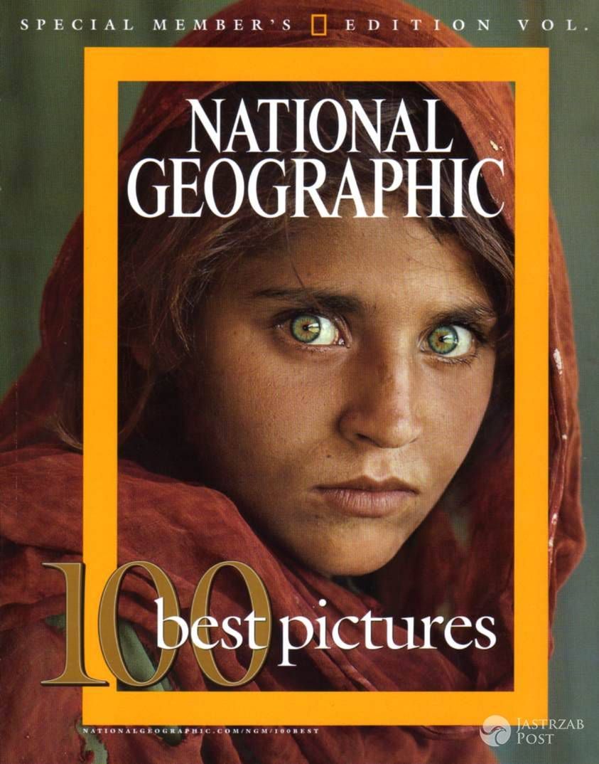 "National Geographic". Na zdj. zatytułowanym "Afgańska dziewczyna" jest Sharbat Gula. Fotografia powstała w 1984 roku w pakistańskim obozie uchodźców Nasir Bagh (fot. Steve McCurry)