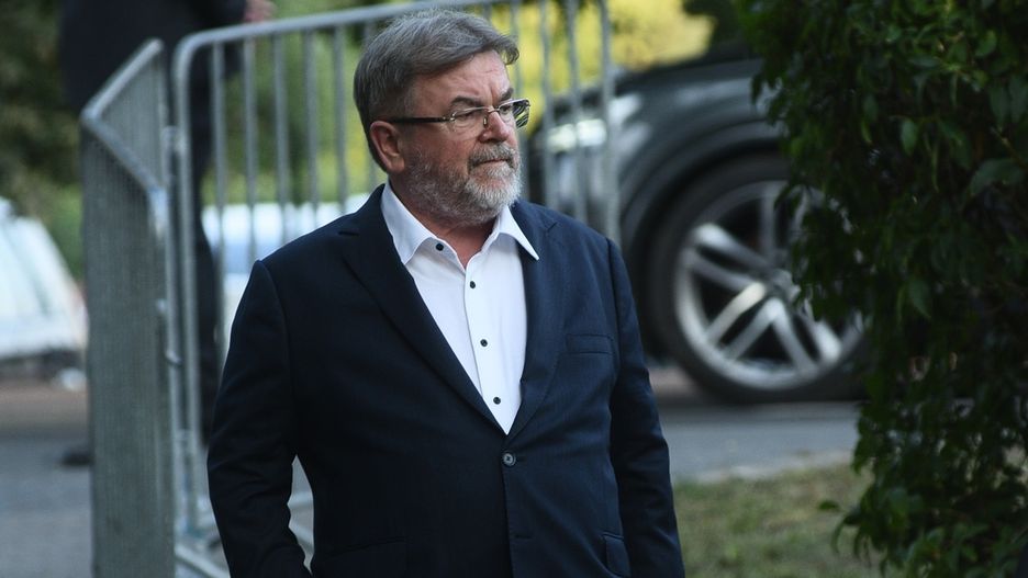 Edward Miszczak na mszy żałobnej w intencji Piotra Woźniaka-Staraka