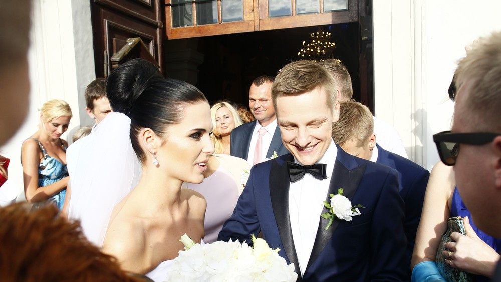 Marcin Mroczek z żoną