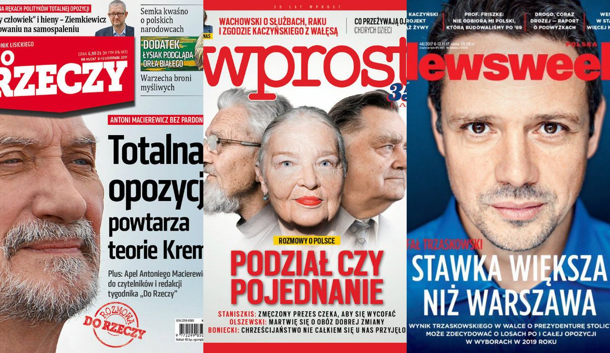 Poważne zarzuty wobec byłego wicepremiera i apel Macierewicza. Oto najnowsze okładki magazynów