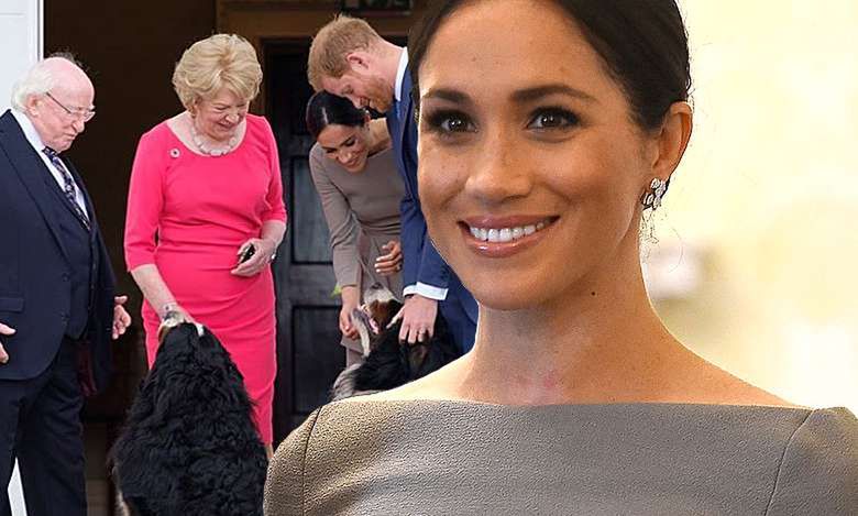 Meghan Markle i książę Harry na spotkaniu z prezydentem Irlandii