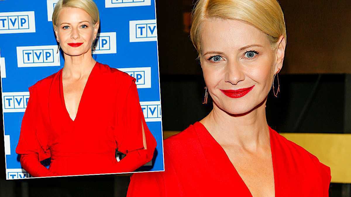 Małgorzata Kożuchowska w czerwonej sukni