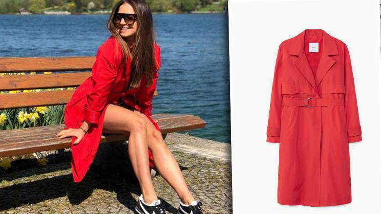 Anna Lewandowska w płaszczu z sieciówki