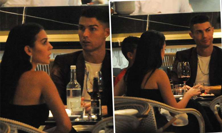 Cristiano Ronaldo i Georgina Rodriguez z Cristiano Ronaldem Juniorem na kolacji w Londynie