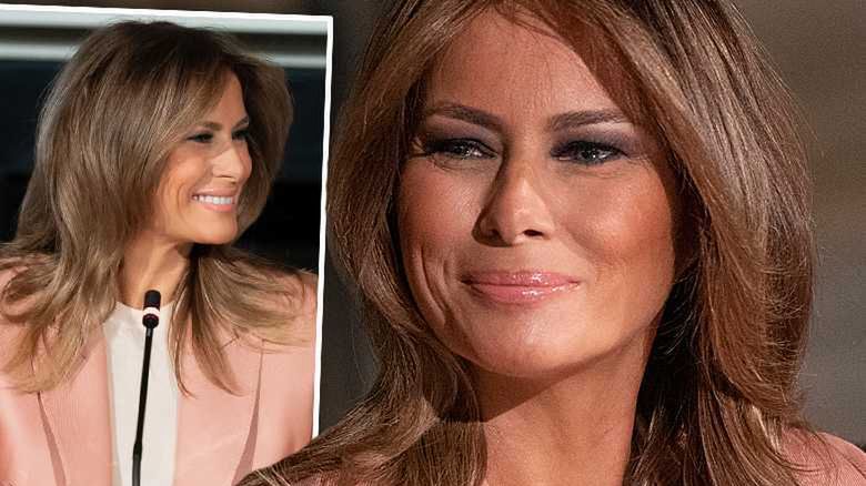 Melania Trump w pudrowym garniturze