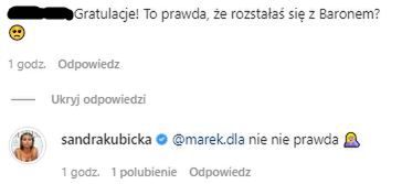 Sandra Kubicka o rozstaniu z Baronem