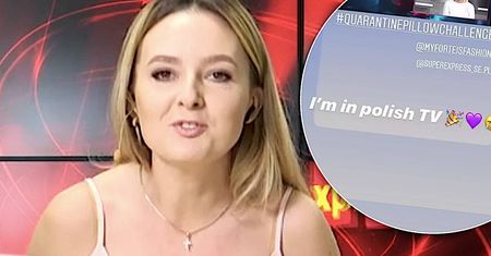 Polska dziennikarka poszła na całość! W sukience z poduszki kokietowała widzów. Mówią o niej za granicą