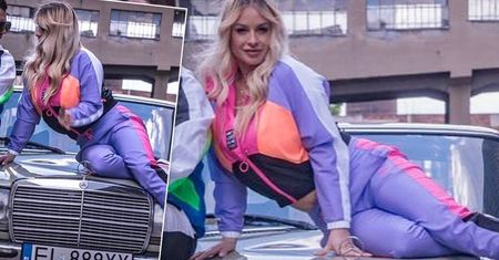 Paula Tumala z partnerem w tęczowych dresach prężą się na masce mercedesa: "Stary doczekał się wspólnej sesji"