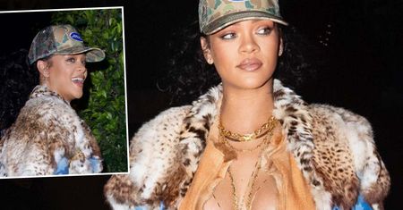 Rihanna znów pokazała brzuch i zadała szyku. Cętkowany płaszcz to klasyk, ale to cena torebki Diora zwala z nóg