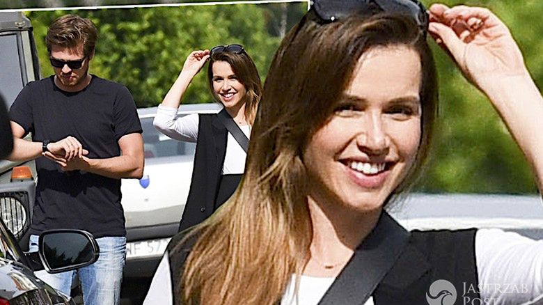 Marta Żmuda Trzebiatowska w ciąży z mężem na spacerze