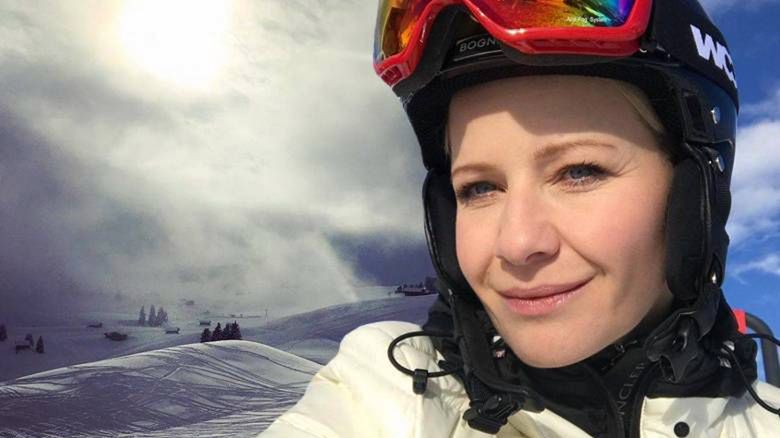 Małgorzata Kożuchowska na stoku narciarskim