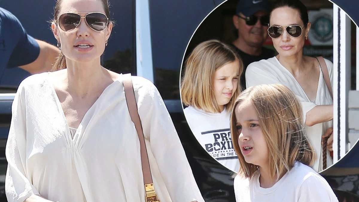 Angelina Jolie przyłapana z córką na zakupach! Gwiazda nawet karmę dla psa kupuje w stylizacji godnej oscarowej gali!