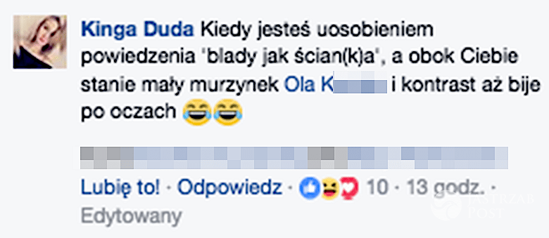 Kinga Duda o "małym murzyku"