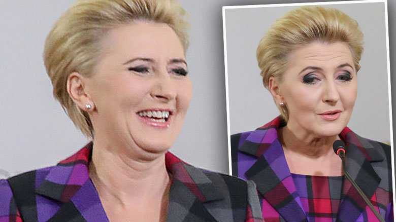 Agata Duda w kolorowej garsonce objęła honorowy patronat nad budową kliniki Budzik