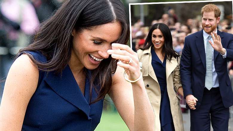 Meghan Markle z ciążowym brzuszkiem i książę Harry w Melbourne