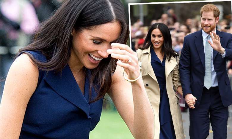 Meghan Markle z ciążowym brzuszkiem i książę Harry w Melbourne