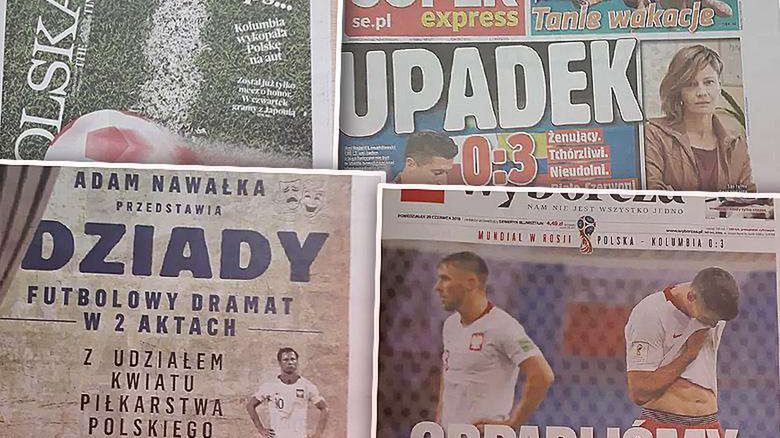 Nagłówki gazet po meczu Polska-Kolumbia